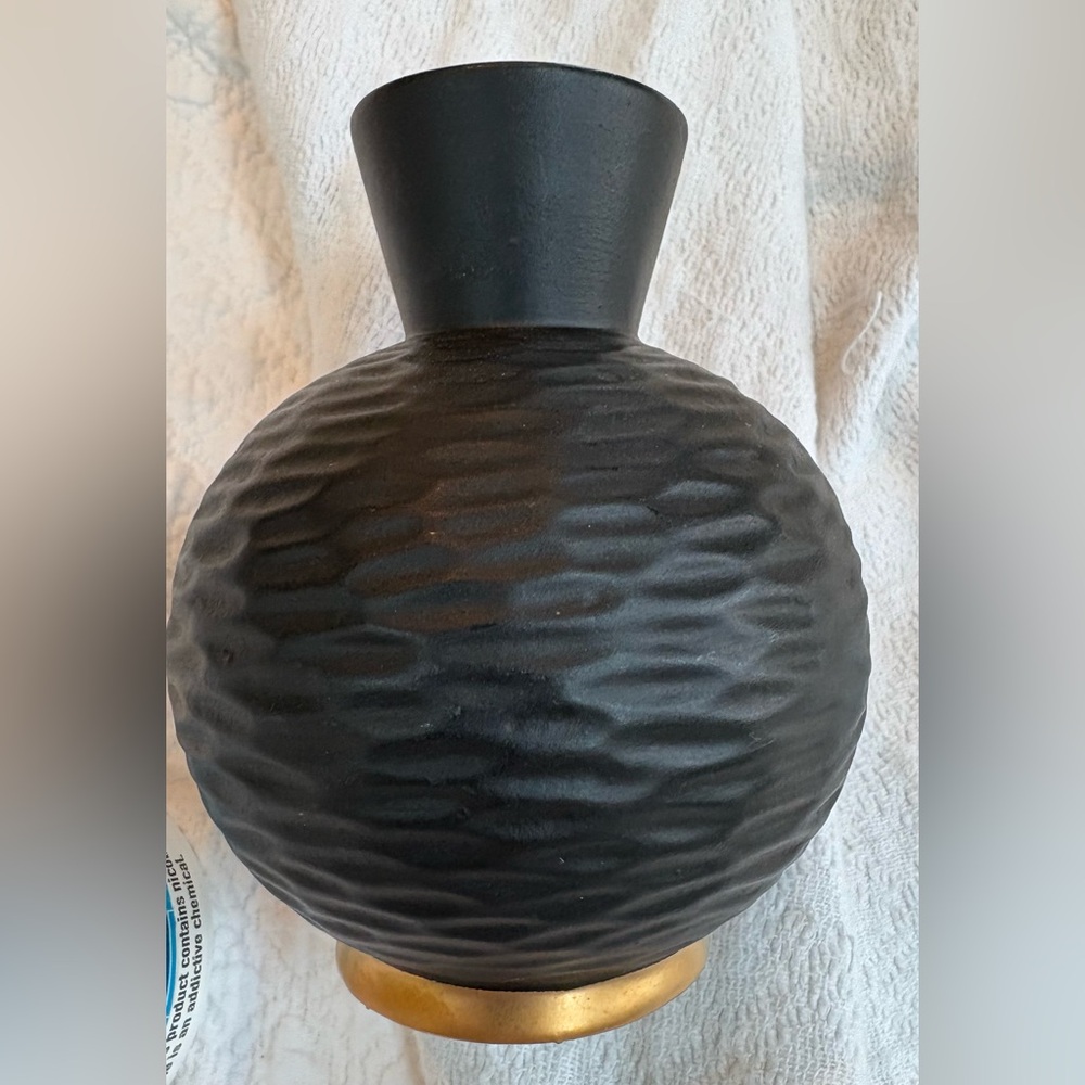 Vintage West Germany Vase Black Gold Art Deco MCM 904 Carstens Tönnieshof RARE
